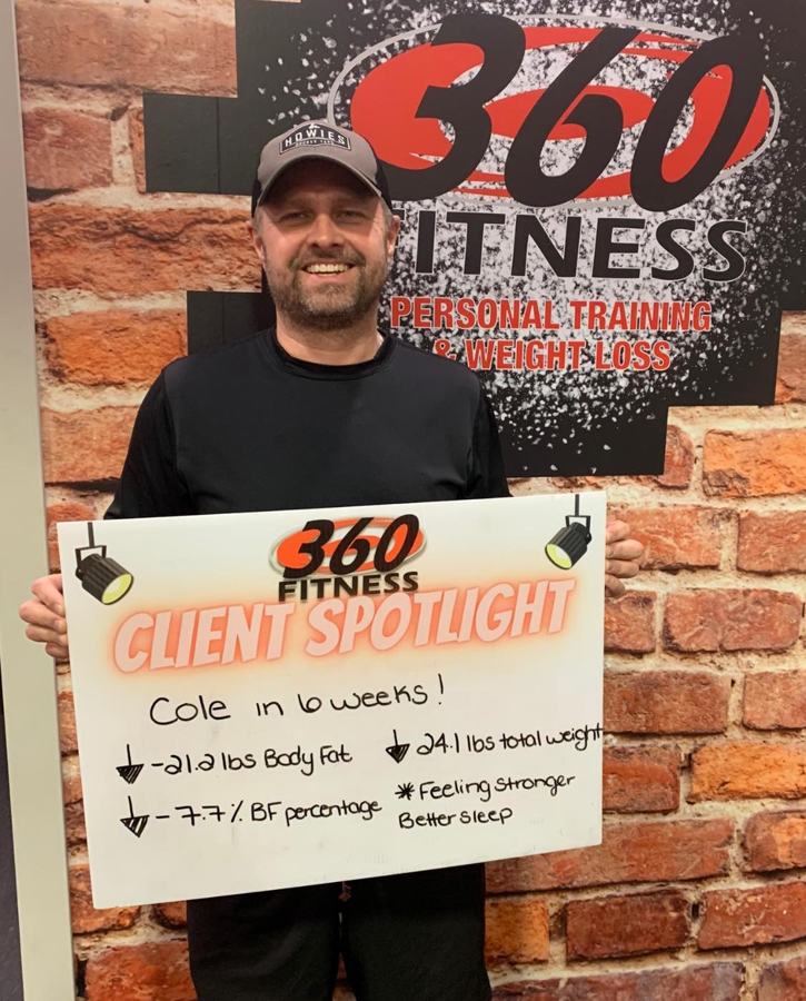 Cole with his 6 Week Challenge results